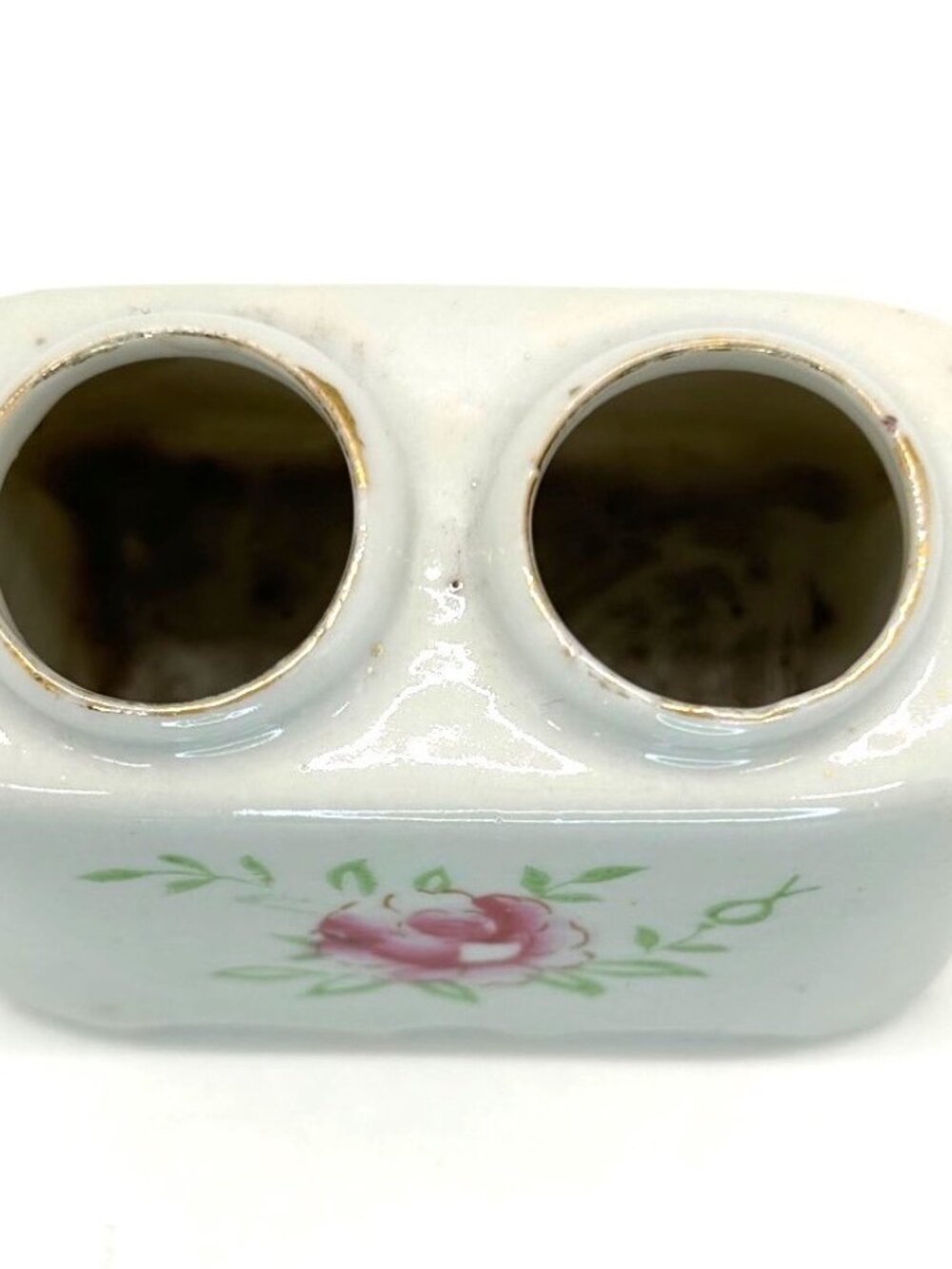 Vintage Ceramic Cat Salt & Pepper Shakers Nodders Floral Base Orange & White - Picture 9 of 16